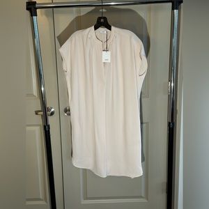 NWT - VINCE. Cream, Flowy Dress w/ Cap Sleeves